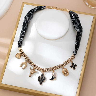 Western Charm Animal Scarf Necklace