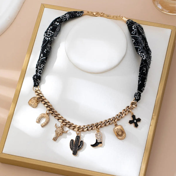 Western Charm Animal Scarf Necklace