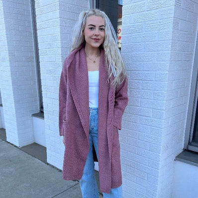 Gabby Hooded Boucle Coatigan