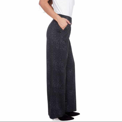 Audrey Animal Ponte Wide-Leg Pant