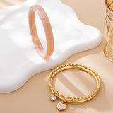 Gold & Acrylic Bangle Set