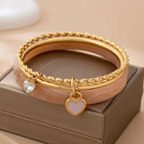 Gold & Acrylic Bangle Set