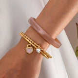 Gold & Acrylic Bangle Set
