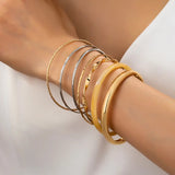 Gold & Acrylic Bangle Set