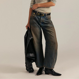 Good Luck Mid Rise Barrel Jeans