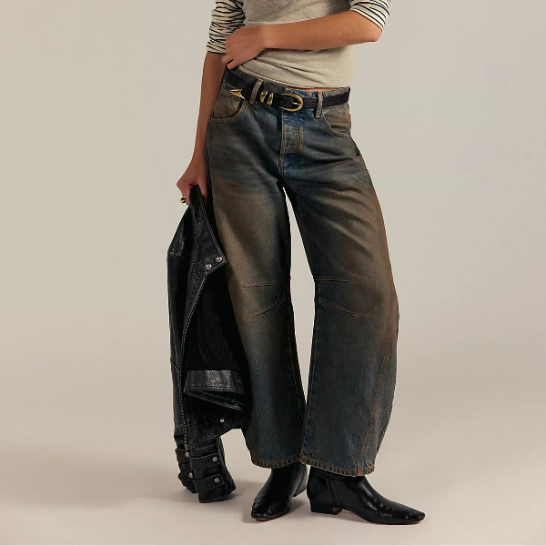 Good Luck Mid Rise Barrel Jeans