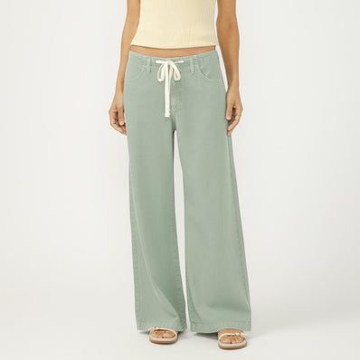 Wide Leg Drawstring Beach Jeans