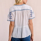 Blanca Embroidered Poplin Top