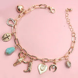 Western Boot Bullhead Charm Bracelet