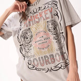 Whiskey Bourbon Distressed Relaxed Tee