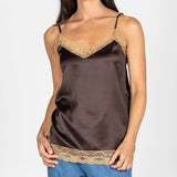 Satin Lace Trim Cami