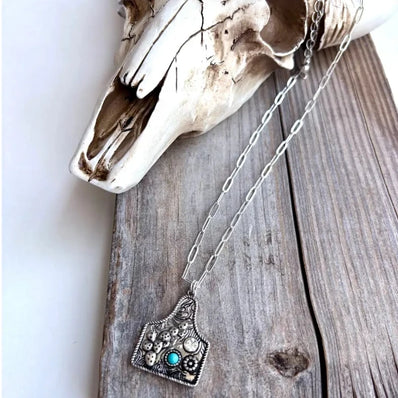 Cactus Scenery Eartag Necklace