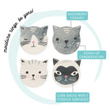 Cats Meow Soak Up Coasters Set/4