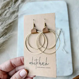 Leather & Brass Circles Earrings
