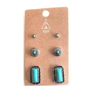 Classic 3 Pair Turquoise Earring Set