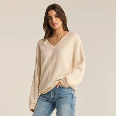 Off The Clock Cozy V-Neck Sweatshirt