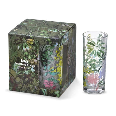 Garden Floral Cocktail Glass Set/4