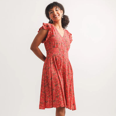 Lily Ruffle Sleeve Mini Dress