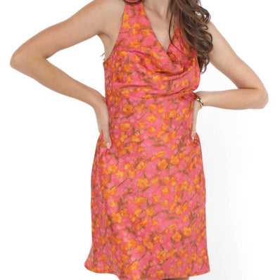 Glasses Up Cowl Mini Dress