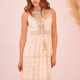 Embroidered Crochet Dress