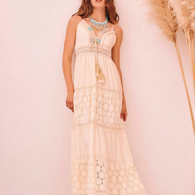 Embroidered Crochet Dress