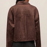 All Day Cropped Suede Faux Suede Jacket
