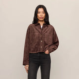 All Day Cropped Suede Faux Suede Jacket