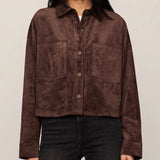 All Day Cropped Suede Faux Suede Jacket
