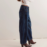 Good Luck Mid Rise Barrel Jeans
