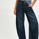 Good Luck Mid Rise Barrel Jeans