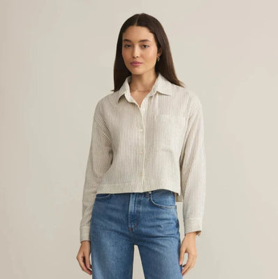 Del Mar Cotton Gauze Striped Shirt