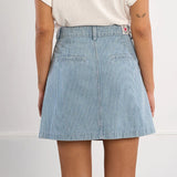 Striped Denim Mini Skirt