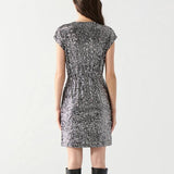 Ellie Cap Sleeve Sequin Wrap Dress