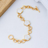 Enamel Quatrofoil Toggle Bracelet
