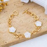 Enamel Quatrofoil Toggle Bracelet