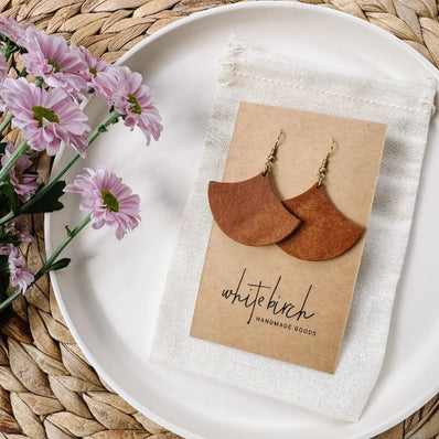 Leather Fan Earrings