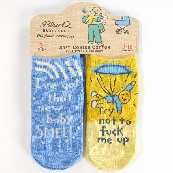 New Baby Smell/F Me Up Baby Socks