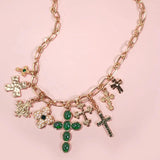 Multi Cross Charm Necklace