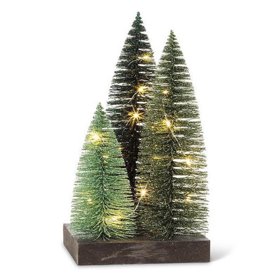 Glitter LED Trees On Square Base