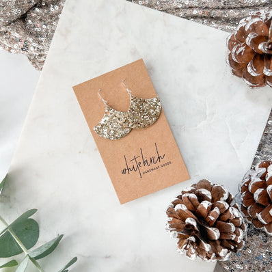 Leather Fan Earrings