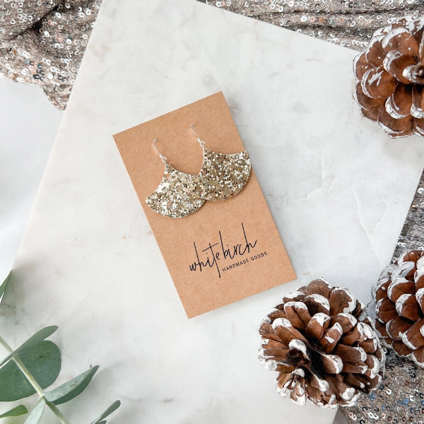 Leather Fan Earrings