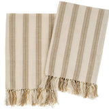 French Stripe Hammam Hand Towels S/2