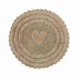 Round Bath Mat w/ Heart