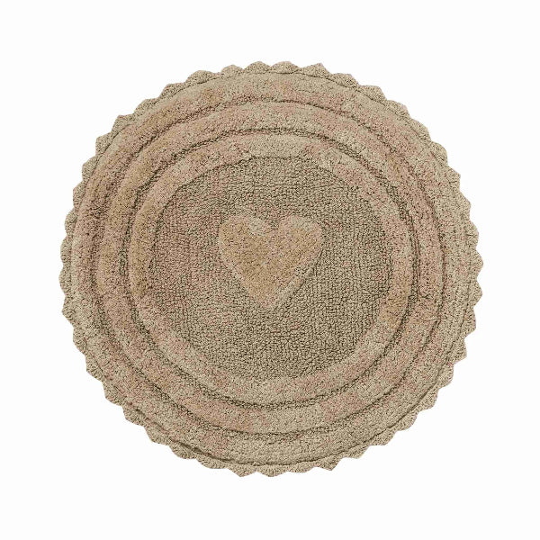 Round Bath Mat w/ Heart