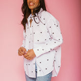 All Over Tiny Heart Button Up Shirt