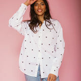 All Over Tiny Heart Button Up Shirt