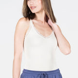Bamboo Tank w Lace Trim