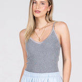 Bamboo Tank w Lace Trim