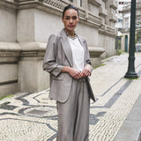 Herringbone 3/4 Sleeve Blazer