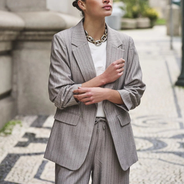 Herringbone 3/4 Sleeve Blazer